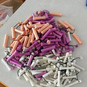 Assorted Hair Permanent Wave Hairstylists Perm Rods Set - Purple, Peach, White
